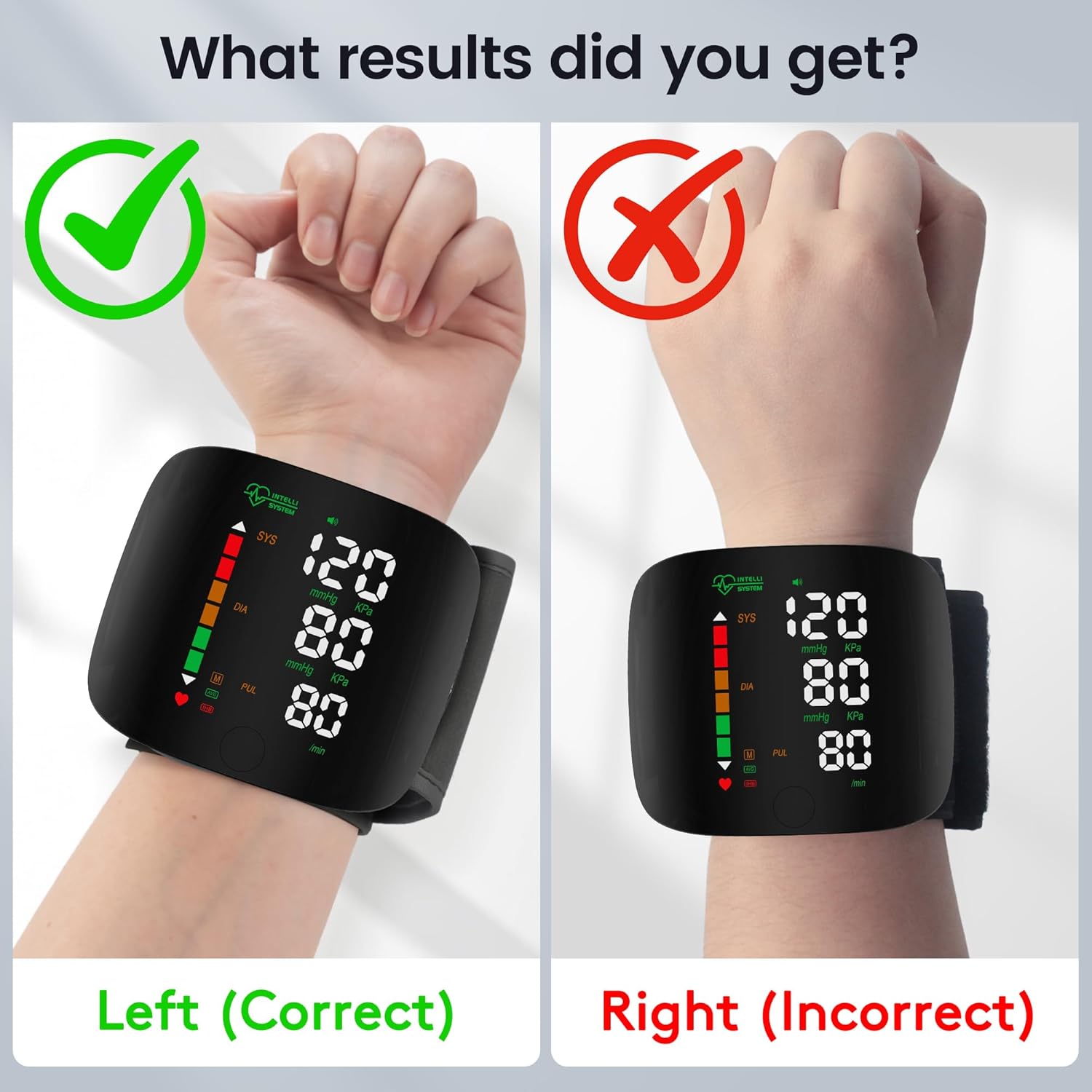 Wrist Blood Pressure Monitor Led Display